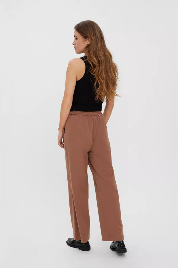 Pantalon uni taille élastiquée avec cordons à nouer LARA Vero Moda