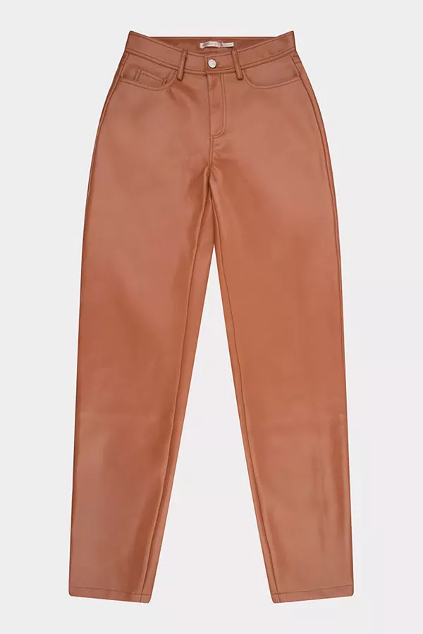 Pantalon uni en similicuir avec poches Esqualo