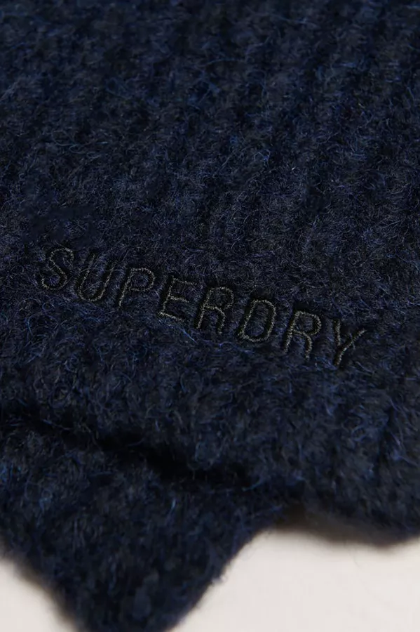 Écharpe laineuse unie avec logo brodé Superdry