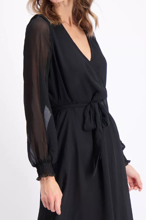 Robe longue en voile avec ceinture à nouer MAE Vero Moda