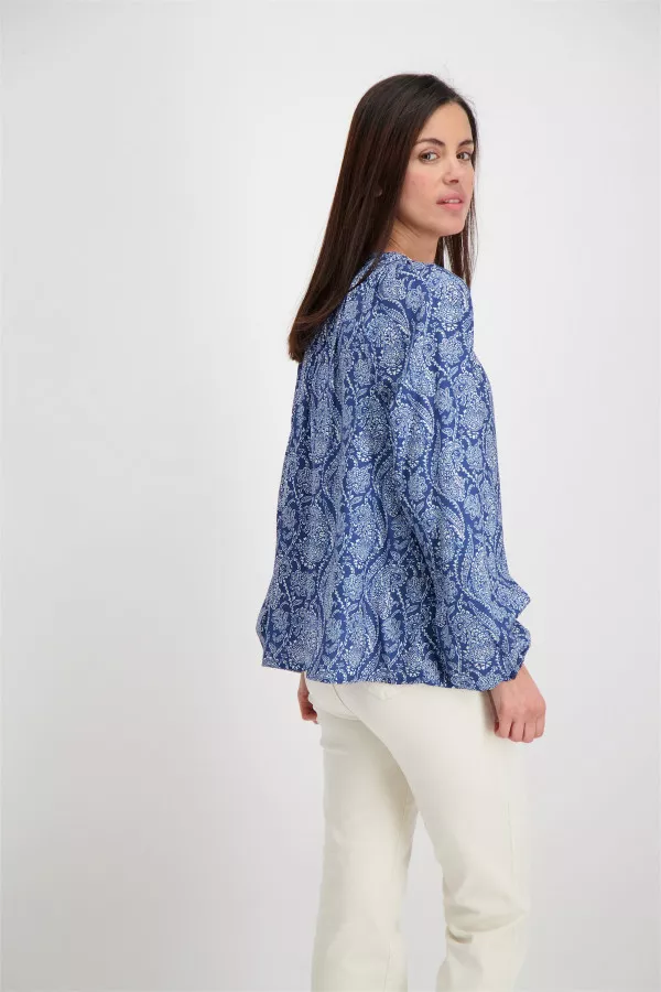 Blouse imprimée cachemire avec appliques au col FAIRFIE Kocca