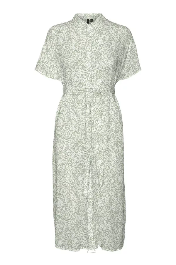 Robe chemise unie avec ceinture à nouer à la taille MENNY Vero Moda