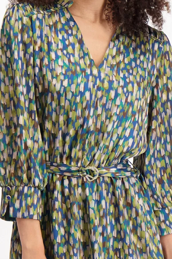 Robe courte imprimée avec ceinture à la taille DARIA Amélie & Amélie