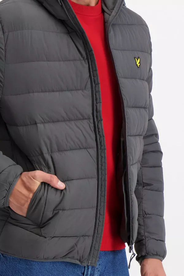 Doudoune unie matelassée à capuche logo brodé à la poitrine Lyle & Scott