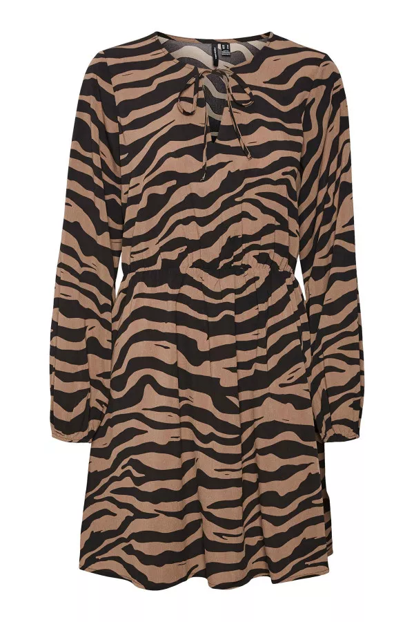 Robe courte imprimée animal manches longues SHILLAH Vero Moda