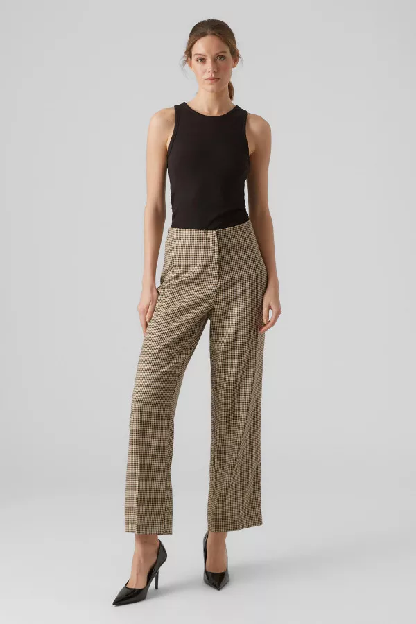 Pantalon à carreaux taille haute RILLA Vero Moda