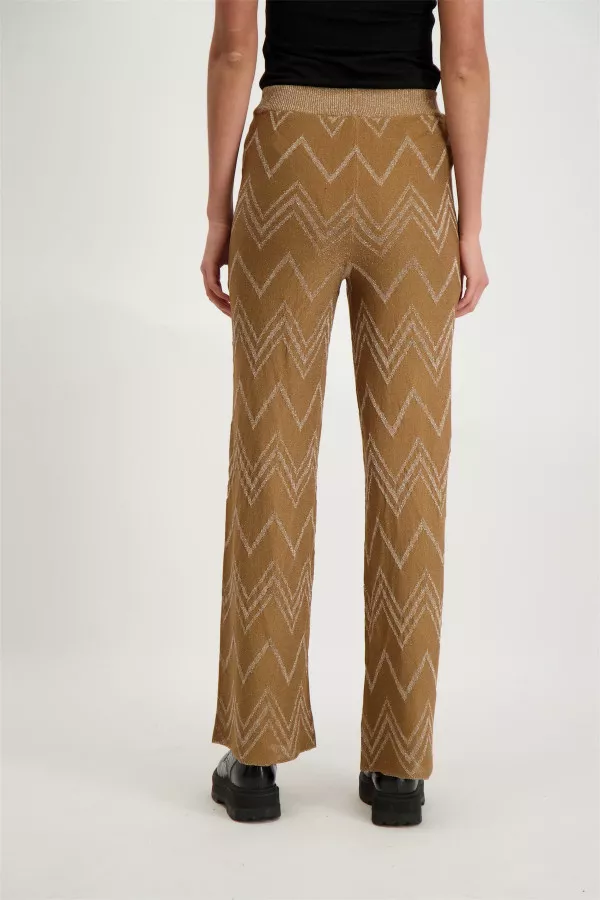 Pantalon imprimé zig zag en lurex NICOLE Only