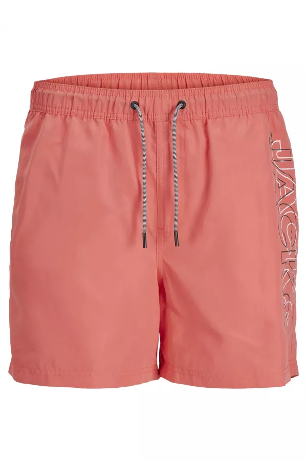 Short maillot uni avec impression sur le côté FIJI Jack & Jones