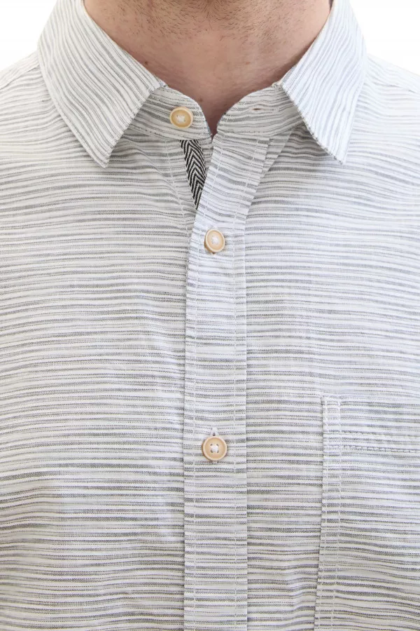 Chemise rayée en coton avec poche poitrine Tom Tailor