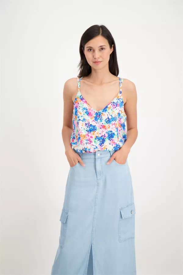 Top imprimé multicolore en matière naturelle LUCY Vero Moda