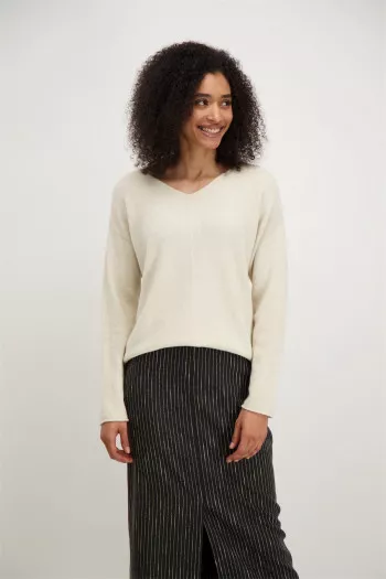 Pull uni en maille manches longues Signe Nature