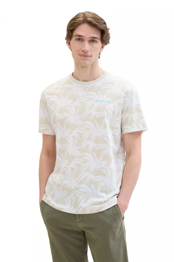 T-shirt imprimé en coton manches courtes Tom Tailor