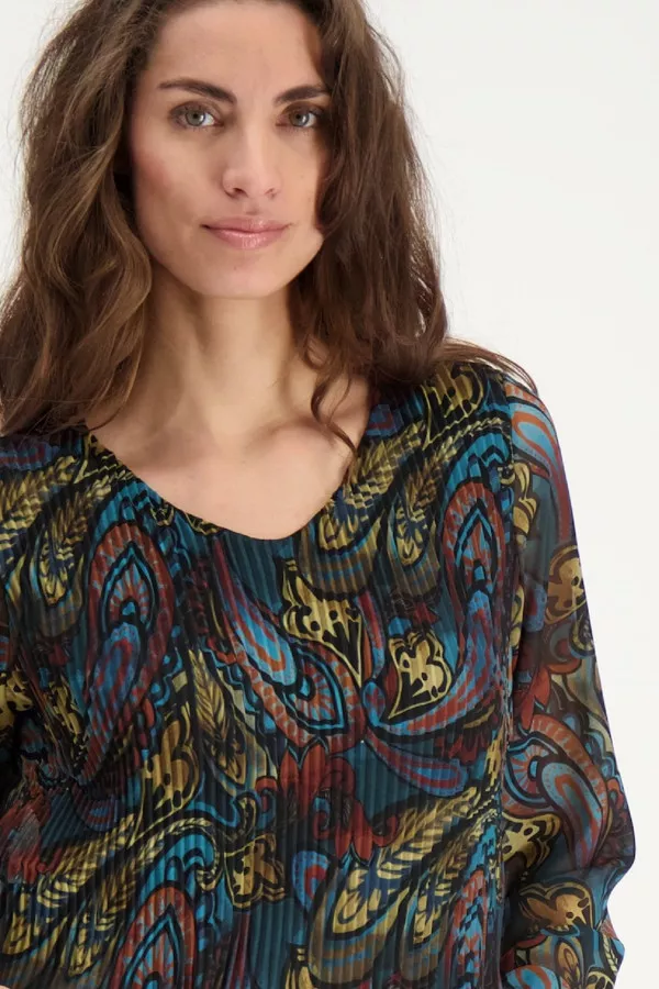 Blouse imprimée en voile manches longues Signe Nature