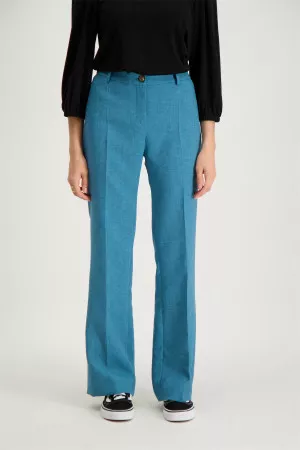 Pantalon uni avec taille élastiquée au dos Signe Nature