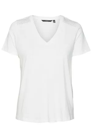 T-shirt en coton avec strass RIGO Vero Moda