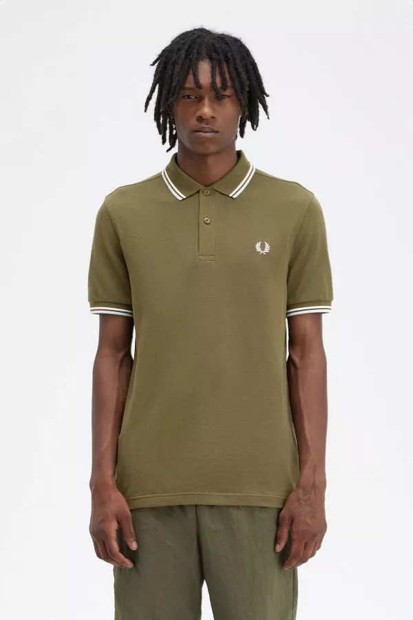 Polo uni en coton piqué avec logo brodé Fred Perry