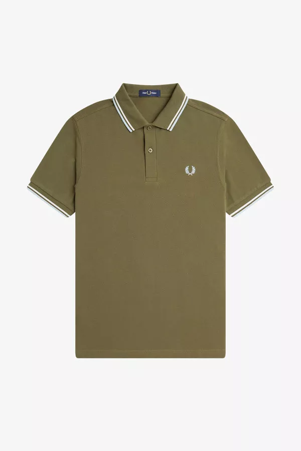 Polo uni en coton piqué avec logo brodé Fred Perry