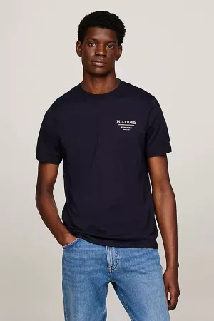 T-shirt en coton avec impression à la poitrine Tommy Hilfiger