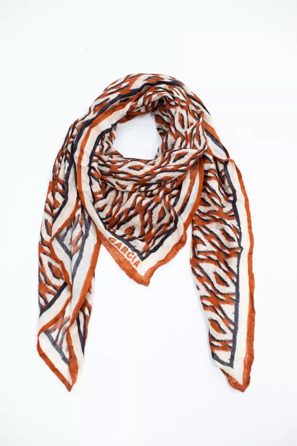 Foulard bicolore imprimé ethnique Garcia