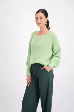 Pull laineux uni en maille Amélie & Amélie