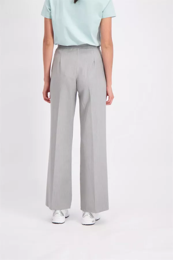 Pantalon habillé uni avec taille élastiquée au dos Amélie & Amélie