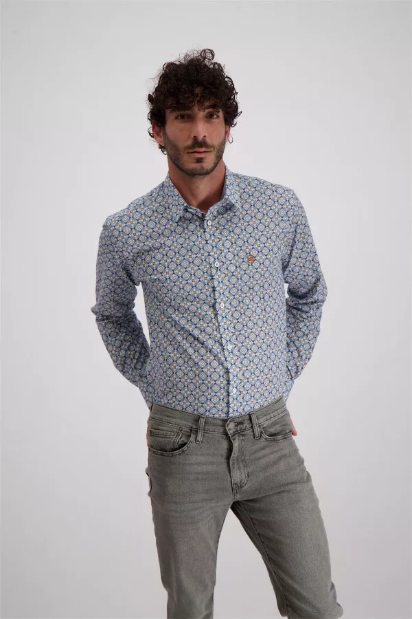 Chemise imprimée boutonnée en coton Oscar & Horace