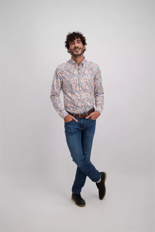 Chemise infroissable imprimée feuilles Beau-fils