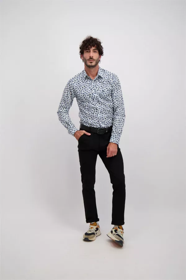 Chemise imprimée avec logo brodé en coton Oscar & Horace