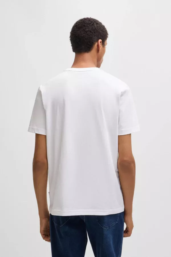 T-shirt avec impression devant en coton Boss