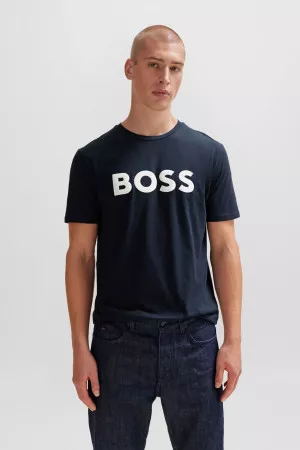 T-shirt uni avec impression devant Boss