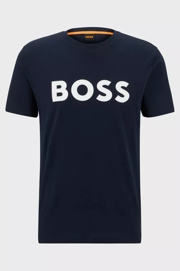 T-shirt uni avec impression devant Boss