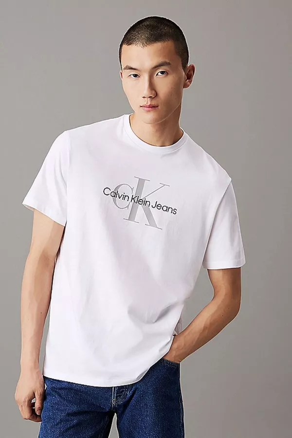 T-shirt en coton avec impression devant Calvin Klein