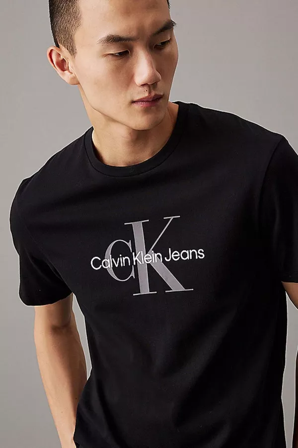 T-shirt en coton avec impression devant Calvin Klein