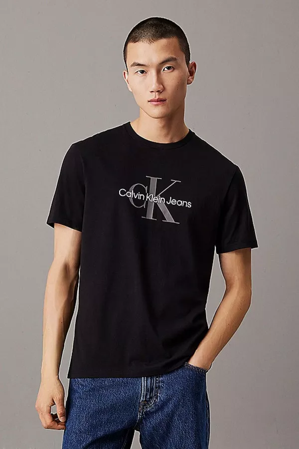 T-shirt en coton avec impression devant Calvin Klein