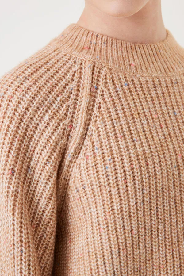 Pull chiné en maille perlé Garcia