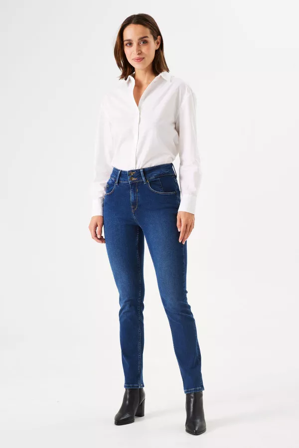 Jean Slim taille haute modèle 5 poches Garcia