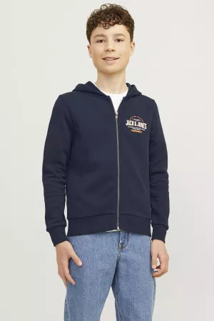 Cardigan zippé à capuche avec impression poitrine Jack & Jones