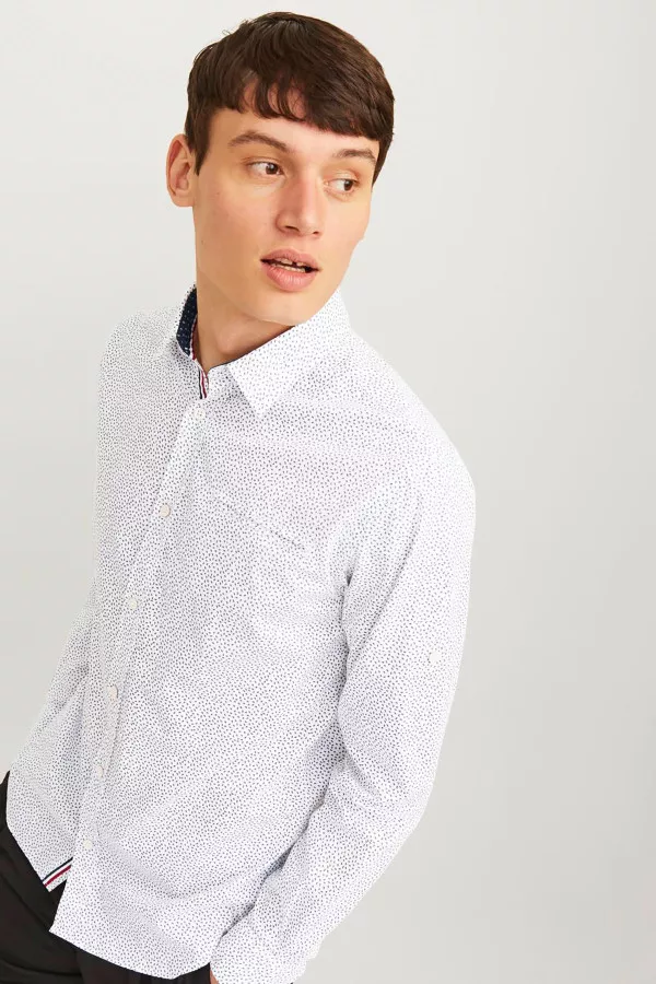 Chemise imprimée minimaliste en coton Jack & Jones