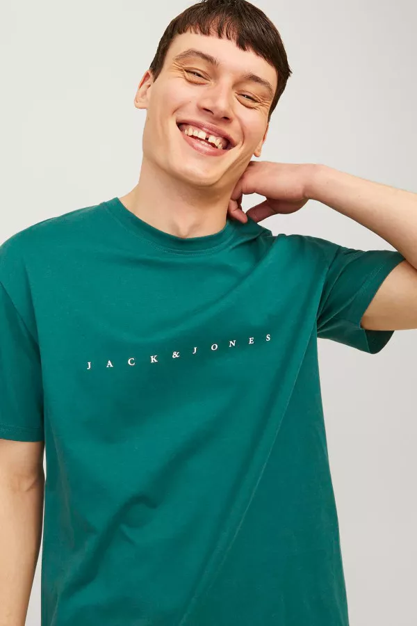 T-shirt avec inscription devant en coton Jack & Jones