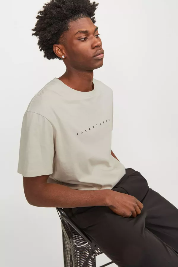 T-shirt avec inscription devant en coton Jack & Jones