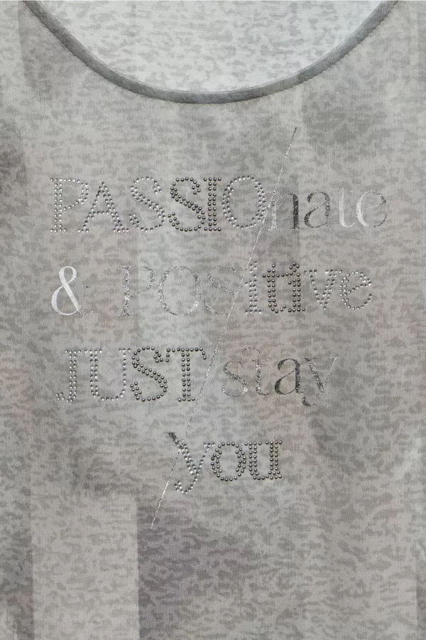 T-shirt dévoré avec impression et strass devant Street One