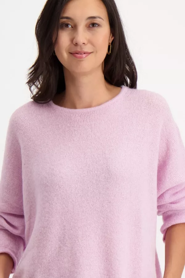 Pull uni en maille laineuse Black & Rose