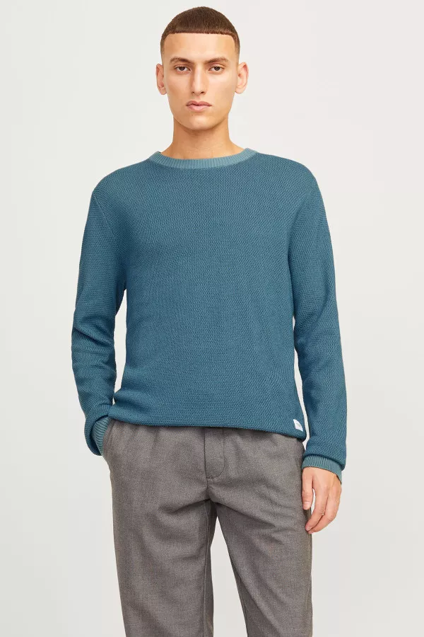 Pull uni en maille structurée Jack & Jones