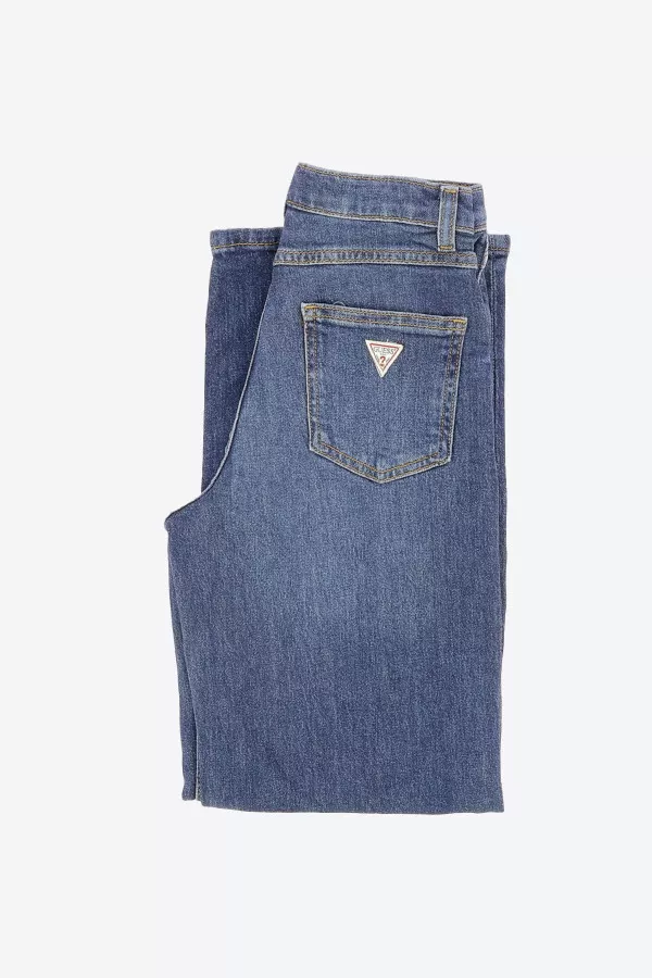 Jean droit délavé avec taille ajustable Guess