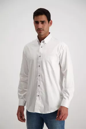 Chemise manches longues unie en coton Totem