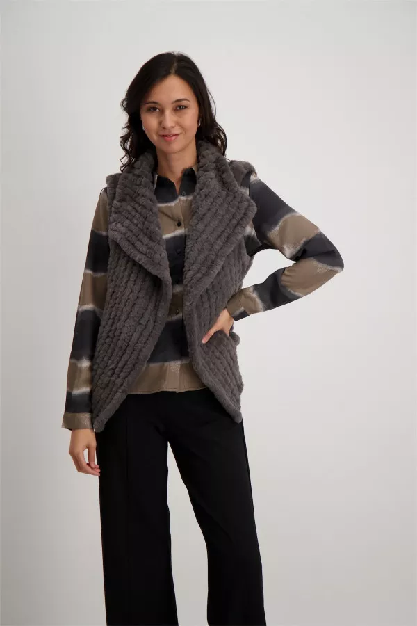 Cardigan uni en fausse fourrure Rino&Pelle