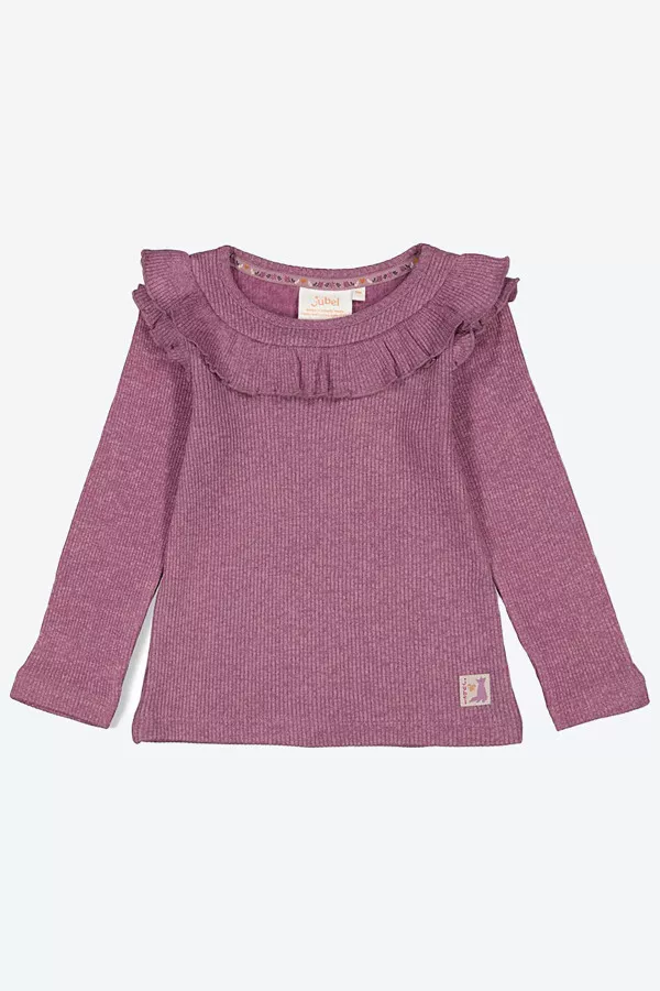 Pull chiné avec volants au col Jubel