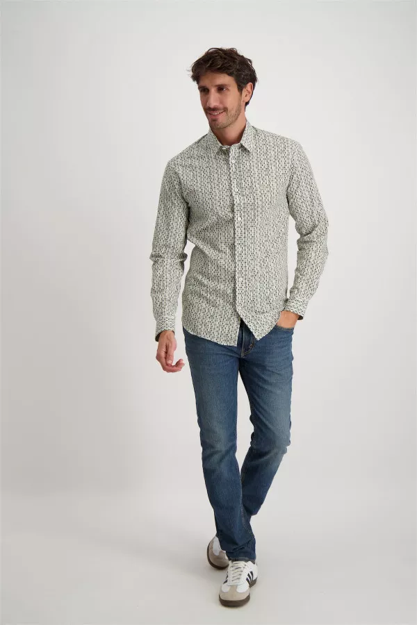 Chemise imprimée en coton avec broderie Oscar & Horace