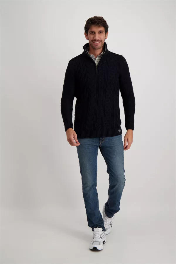 Pull en maille perlée avec col zippé Superdry