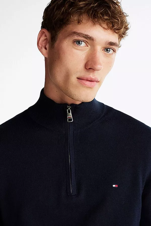 Pull manches longues avec col montant zippé Tommy Hilfiger